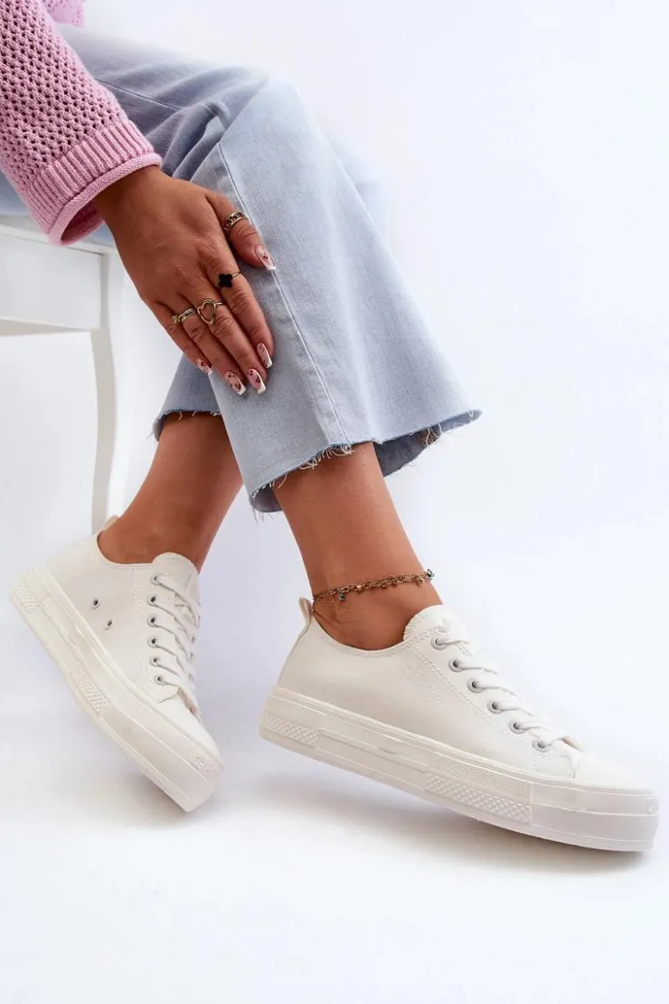 Damskie Big Star Shoes Damskie Trampki Big Star NN274853 Białe