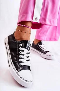 Damskie Big Star Shoes Damskie Trampki Big Star Ażurowe Czarne FF274023