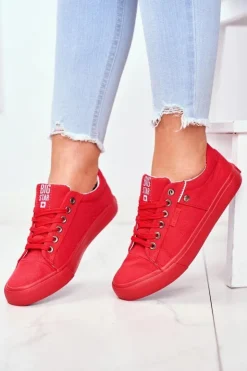 Hot Big Star Shoes Damskie Trampki Big Star Czerwone AA274514