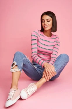 Big Star Shoes Trampki Damskie Big Star|Trampki Damskie Niskie*Damskie Trampki Big Star Różowe FF274080