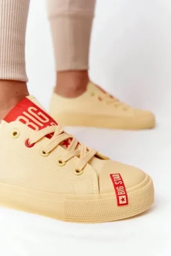 Big Star Shoes Trampki Damskie Big Star|Trampki Damskie Niskie*Damskie Trampki BIG STAR HH274680 Żółte