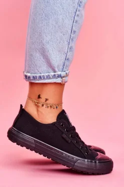 Damskie Big Star Shoes Damskie Trampki Big Star Czarne FF274A080