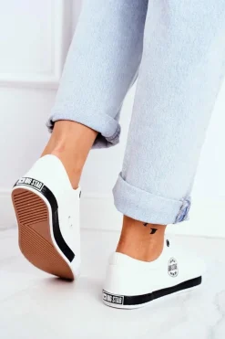 Sale Big Star Shoes Damskie Trampki Big Star Białe FF274228