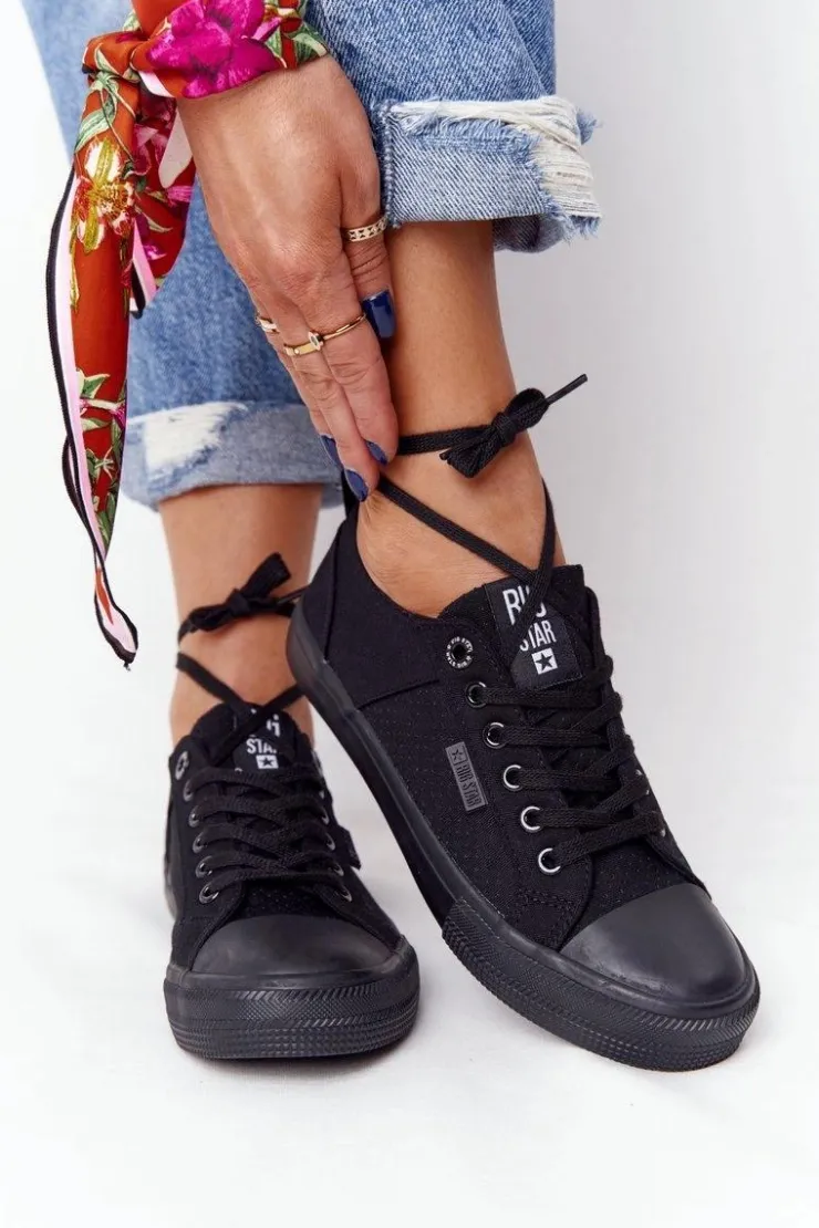 Damskie Big Star Shoes Damskie Trampki BIG STAR HH274018 Czarne