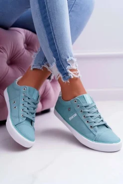 Damskie Big Star Shoes Damskie Trampki Big Star Miętowe DD274351