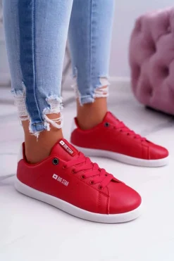 Big Star Shoes Trampki Damskie Big Star|Big Star*Damskie Trampki Big Star Czerwone DD274220