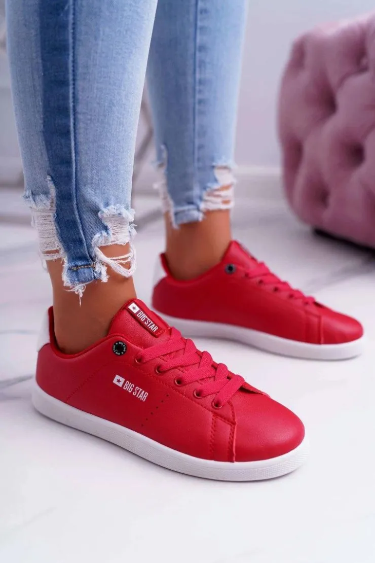 Big Star Shoes Trampki Damskie Big Star|Big Star*Damskie Trampki Big Star Czerwone DD274220