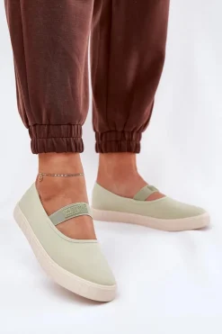 Best Big Star Shoes Damskie Trampki Big Star NN274604 Jasnozielone Zielony