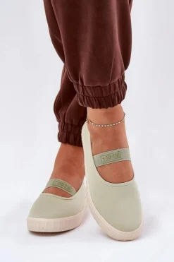 Best Big Star Shoes Damskie Trampki Big Star NN274604 Jasnozielone Zielony