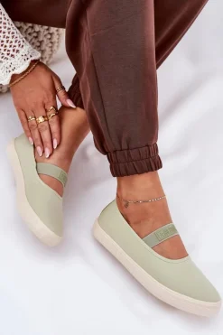 Best Big Star Shoes Damskie Trampki Big Star NN274604 Jasnozielone Zielony