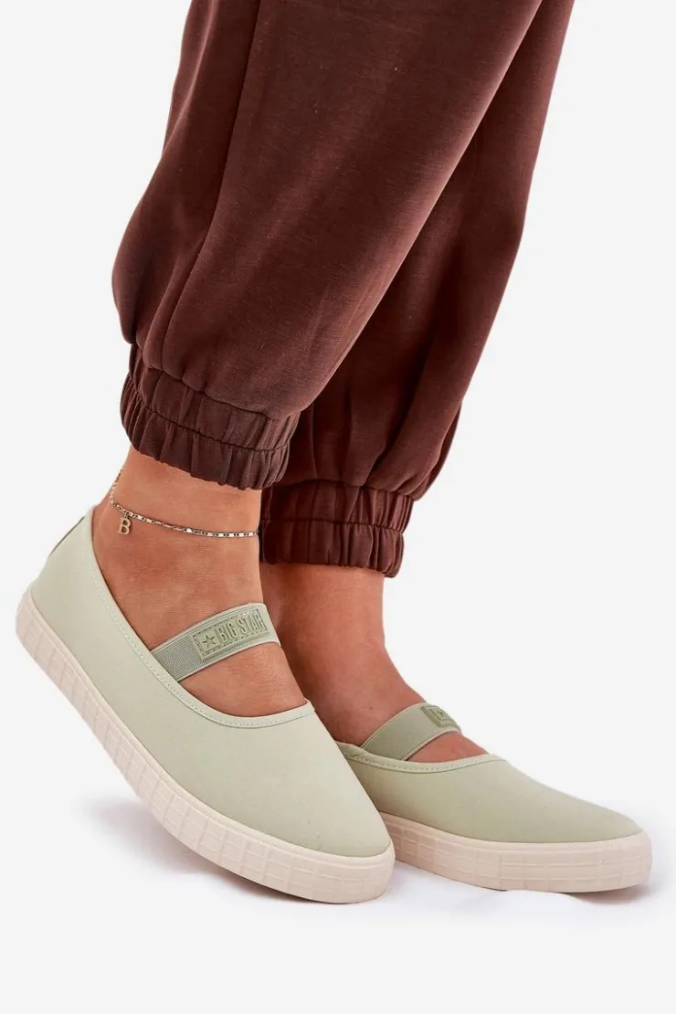 Best Big Star Shoes Damskie Trampki Big Star NN274604 Jasnozielone Zielony