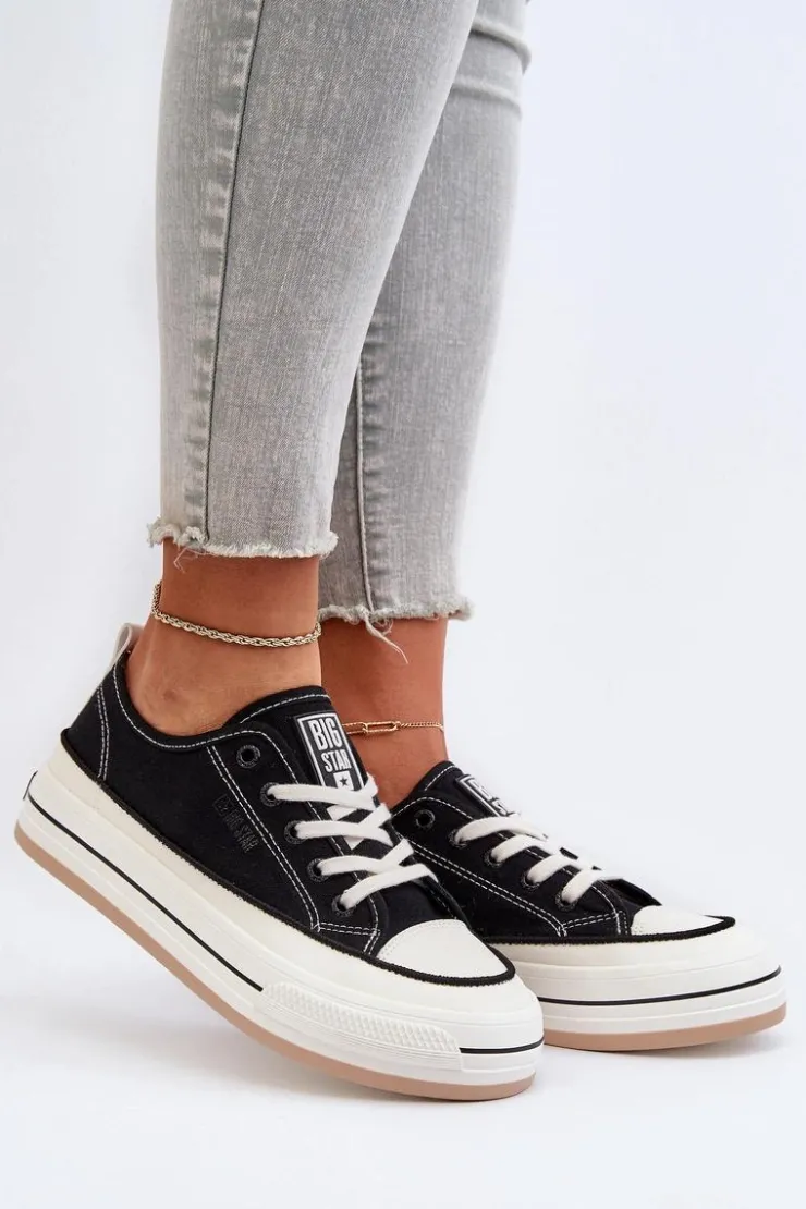 New Big Star Shoes Damskie Trampki Big Star NN274204 Czarne Czarny