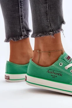 Big Star Shoes Trampki Damskie Big Star|Trampki Damskie Niskie*Damskie Trampki Big Star NN274240 Zielone Zielony