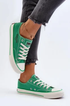 Big Star Shoes Trampki Damskie Big Star|Trampki Damskie Niskie*Damskie Trampki Big Star NN274240 Zielone Zielony