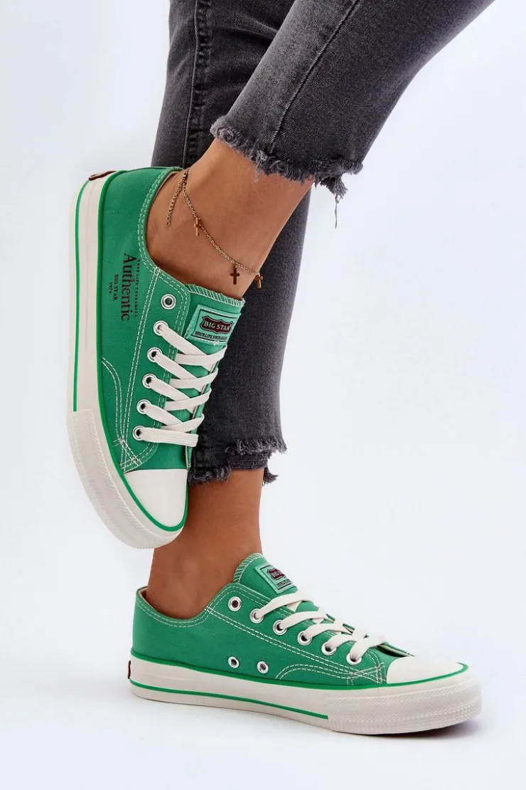 Big Star Shoes Trampki Damskie Big Star|Trampki Damskie Niskie*Damskie Trampki Big Star NN274240 Zielone Zielony