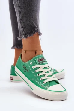 Big Star Shoes Trampki Damskie Big Star|Trampki Damskie Niskie*Damskie Trampki Big Star NN274240 Zielone Zielony