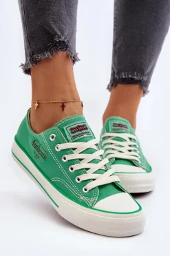 Big Star Shoes Trampki Damskie Big Star|Trampki Damskie Niskie*Damskie Trampki Big Star NN274240 Zielone Zielony