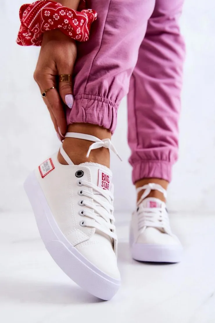 Damskie Big Star Shoes Damskie Trampki BIG STAR HH274131 Białe