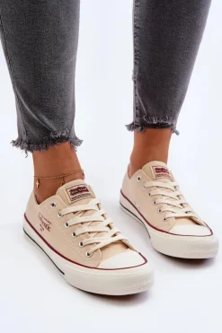 Big Star Shoes Trampki Damskie Big Star|Trampki Damskie Niskie*Damskie Trampki Big Star NN274236 Beżowe