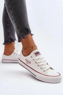 Big Star Shoes Trampki Damskie Big Star|Trampki Damskie Niskie*Damskie Trampki Big Star NN274235 Białe Biały