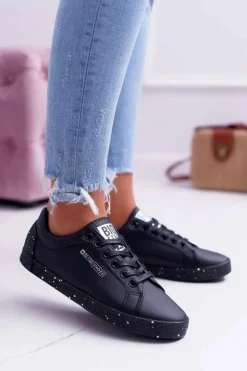 Big Star Shoes Trampki Damskie Big Star|Trampki Damskie Niskie*Damskie Trampki Big Star Szara Gwiazda Czarne AA274A008