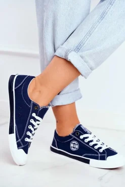 Big Star Shoes Trampki Damskie Big Star|Trampki Damskie Niskie*Damskie Trampki Big Star Granatowe FF274229