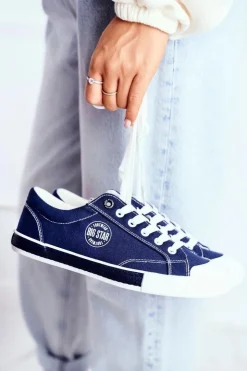 Big Star Shoes Trampki Damskie Big Star|Trampki Damskie Niskie*Damskie Trampki Big Star Granatowe FF274229