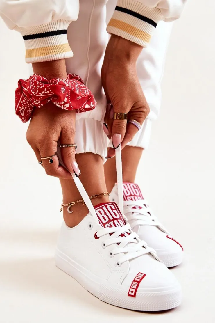 Damskie Big Star Shoes Damskie Trampki Big Star JJ274165 Białe