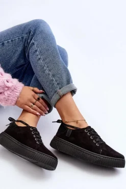 Damskie Big Star Shoes Damskie Trampki Big Star NN276005 Memory Foam System Czarne