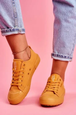 Big Star Shoes Trampki Damskie Big Star|Trampki Damskie Niskie*Damskie Trampki Big Star Żółte FF274A086