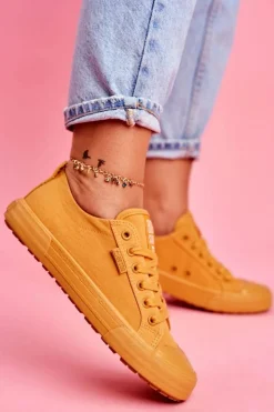 Big Star Shoes Trampki Damskie Big Star|Trampki Damskie Niskie*Damskie Trampki Big Star Żółte FF274A086