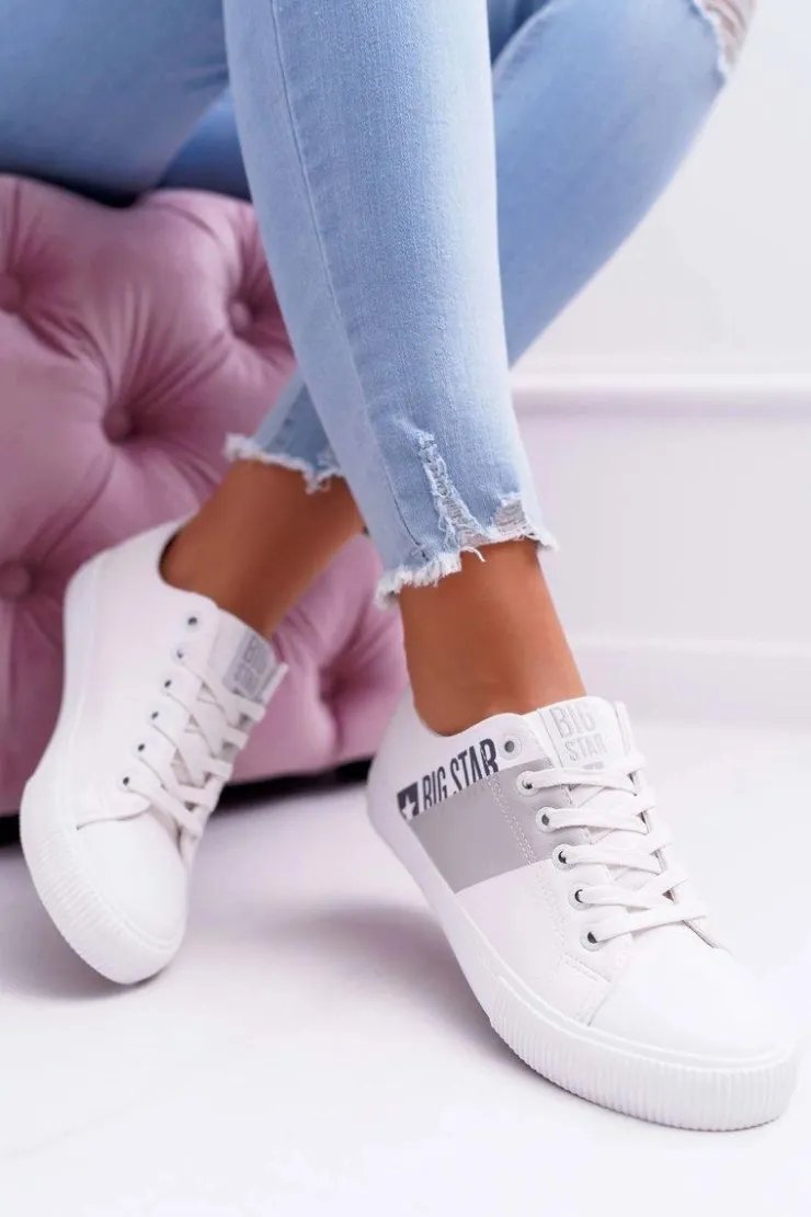 Best Big Star Shoes Damskie Trampki Big Star Białe EE274091