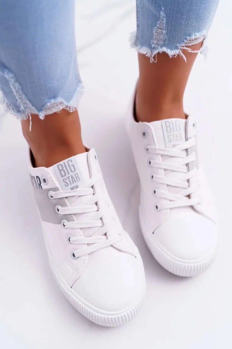 Best Big Star Shoes Damskie Trampki Big Star Białe EE274091