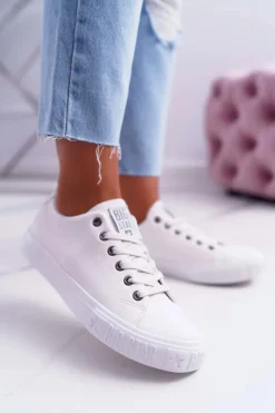 Big Star Shoes Trampki Damskie Big Star|Trampki Damskie Niskie*Damskie Trampki Big Star Białe EE274248