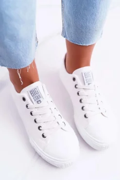 Big Star Shoes Trampki Damskie Big Star|Trampki Damskie Niskie*Damskie Trampki Big Star Białe EE274248