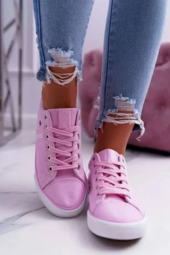 Clearance Big Star Shoes Damskie Trampki Big Star Różowe DD274352