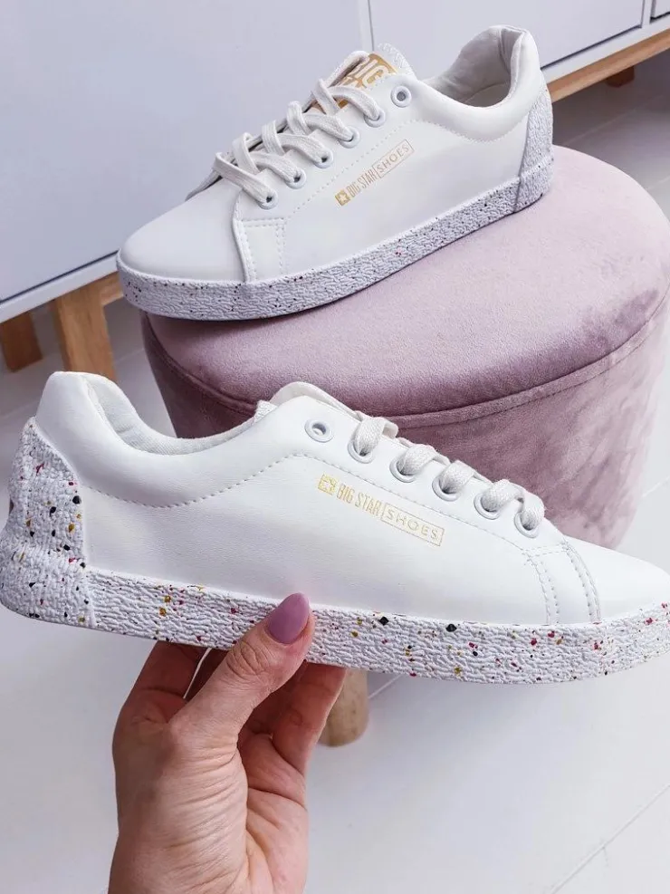 Big Star Shoes Damskie Trampki Big Star Czerwona Gwiazda Białe AA274A007