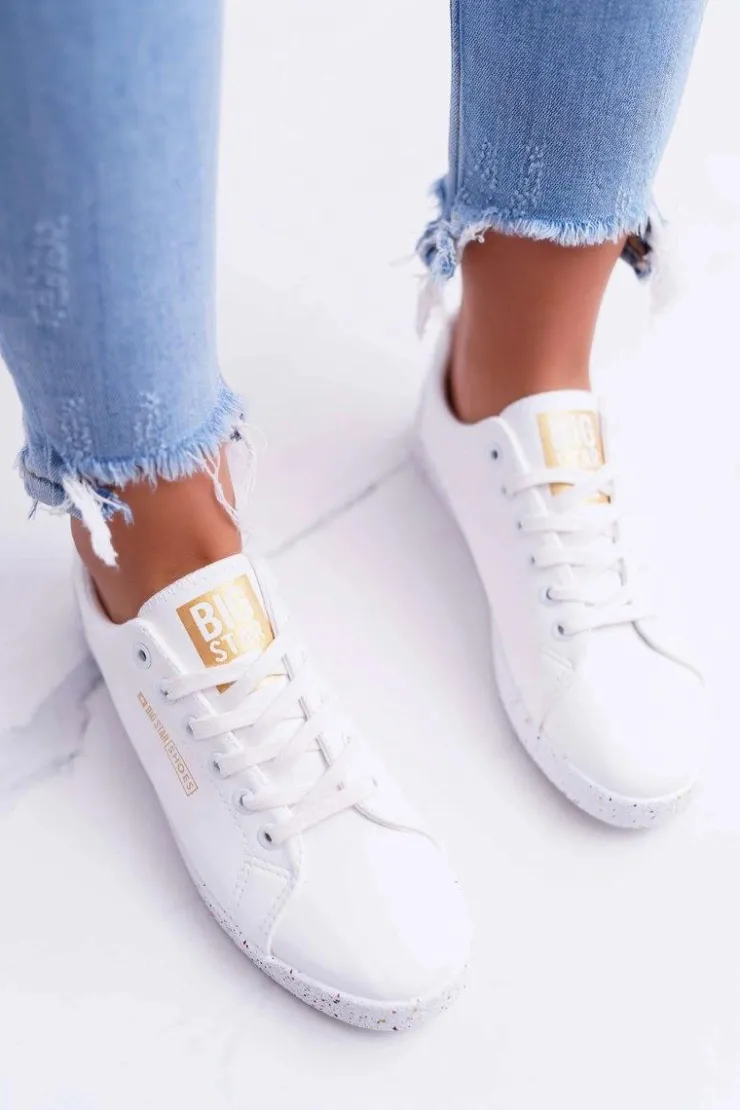 Big Star Shoes Damskie Trampki Big Star Czerwona Gwiazda Białe AA274A007