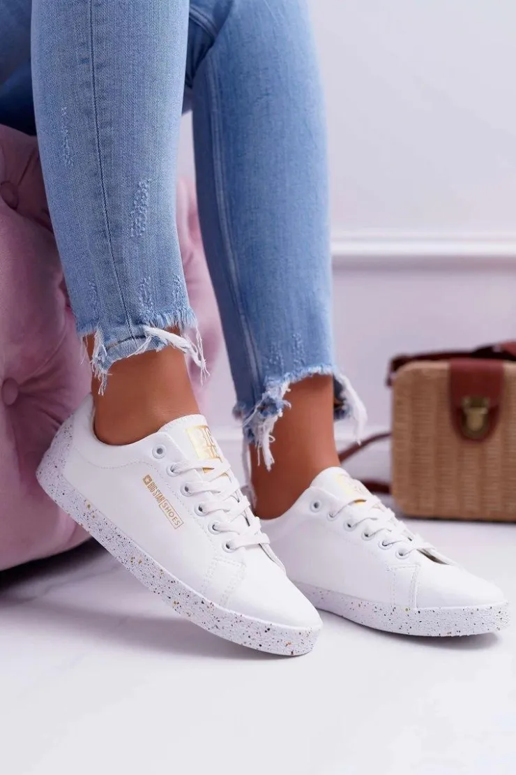 Big Star Shoes Damskie Trampki Big Star Czerwona Gwiazda Białe AA274A007