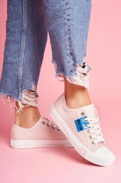 Damskie Big Star Shoes Damskie Trampki Big Star Ażurowe Różowe FF274033