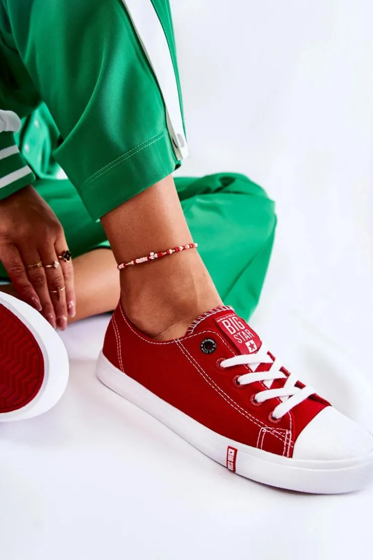 Damskie Big Star Shoes Damskie Trampki Big Star FF274089 Czerwone
