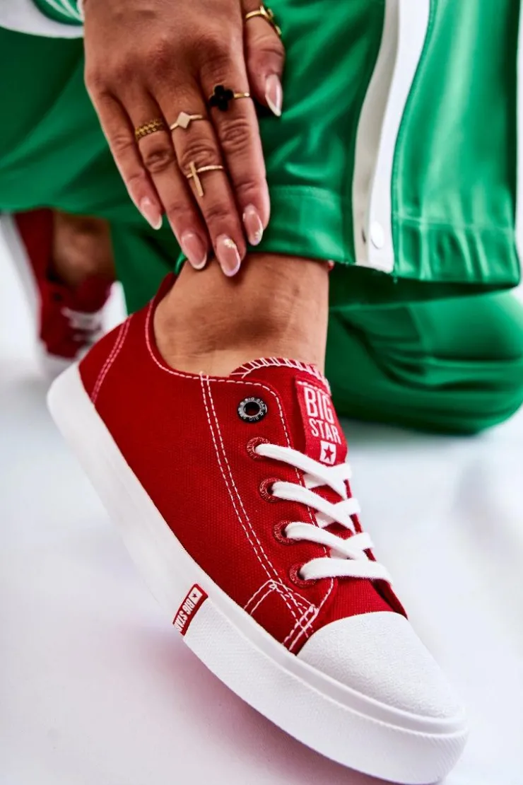 Damskie Big Star Shoes Damskie Trampki Big Star FF274089 Czerwone