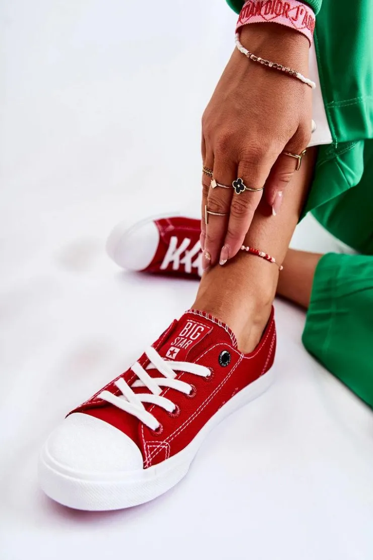 Damskie Big Star Shoes Damskie Trampki Big Star FF274089 Czerwone