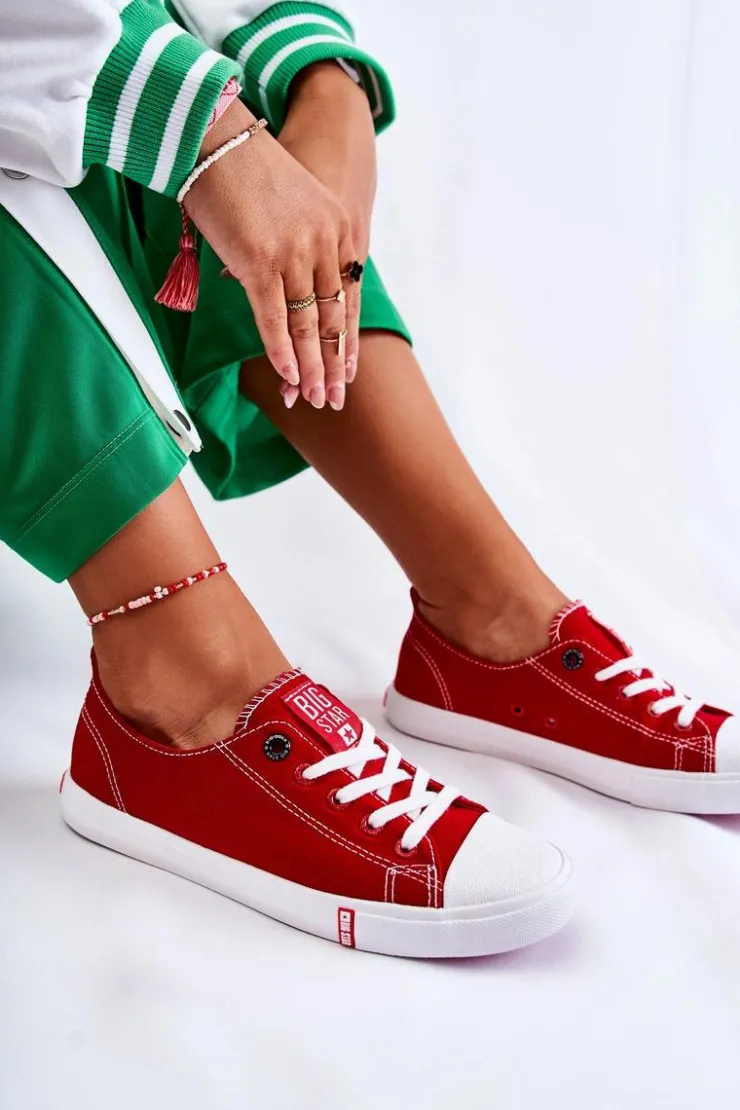 Damskie Big Star Shoes Damskie Trampki Big Star FF274089 Czerwone
