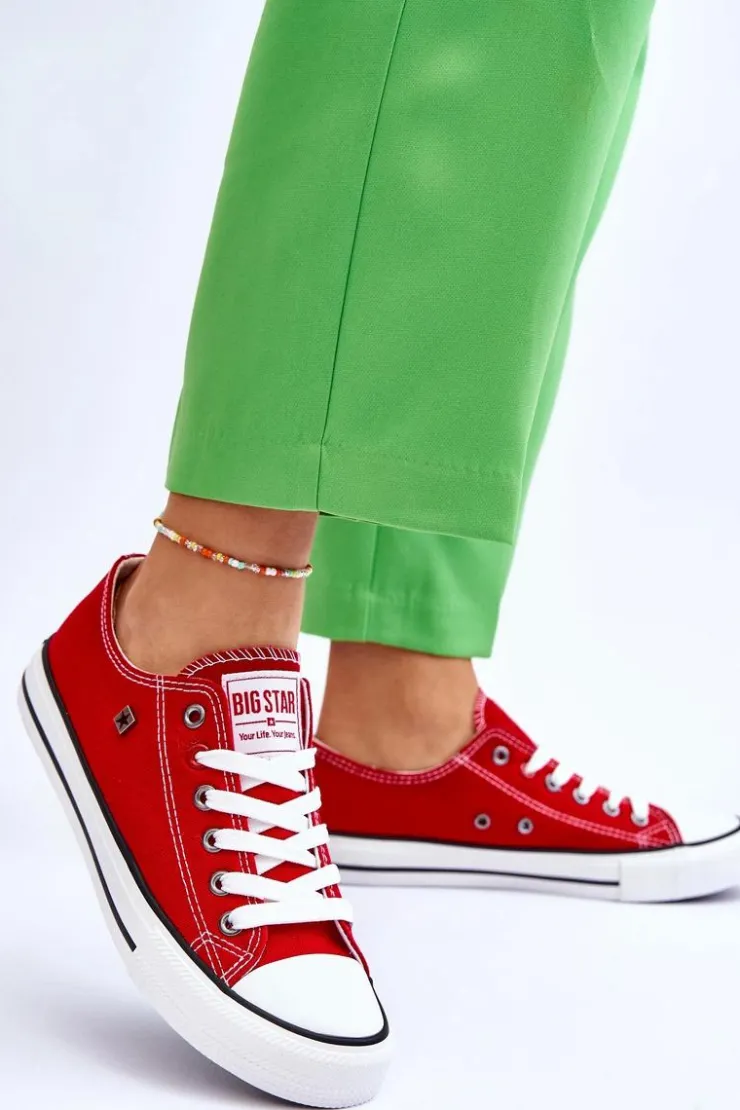 Big Star Shoes Damskie Trampki Big Star T274020 Czerwone