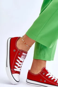 Big Star Shoes Damskie Trampki Big Star T274020 Czerwone