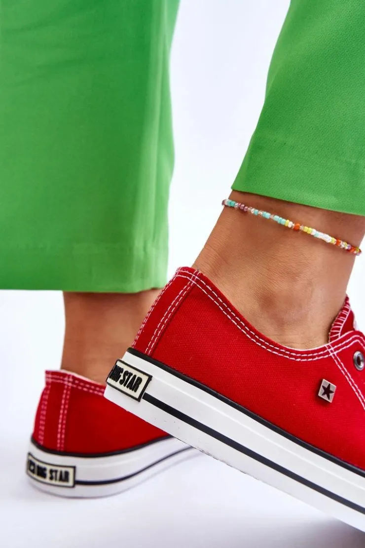 Big Star Shoes Damskie Trampki Big Star T274020 Czerwone