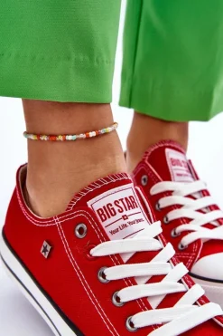 Big Star Shoes Damskie Trampki Big Star T274020 Czerwone