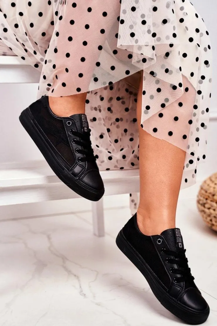 Damskie Big Star Shoes Damskie Trampki Big Star Czarne FF274489