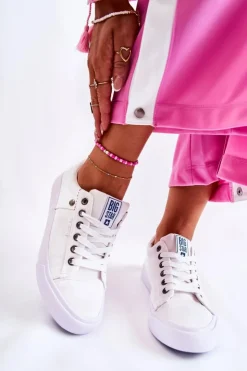 Hot Big Star Shoes Damskie Trampki Big Star Białe AA274511